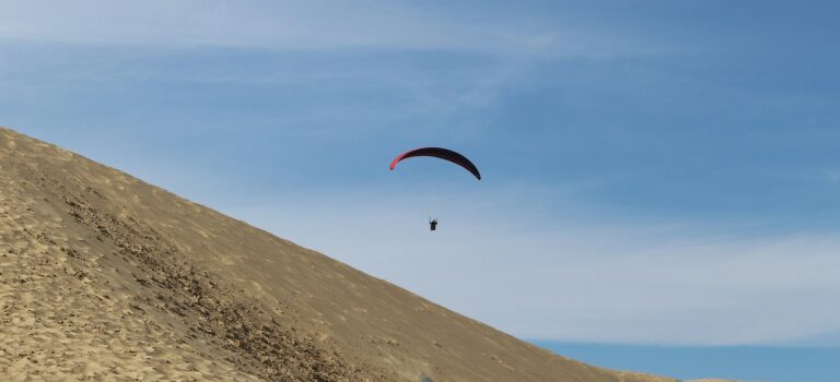 person paragliding